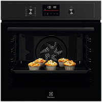 EOD4P57H Встраиваемые электрические духовки ELECTROLUX/ Электрический духовой шкаф с конвекцией, приготовление на пару, объем 72 л, автопрограммы, очистка пиролитическая, 3 стекла в дверце, направляющие проволочные + телескопические (1 уровень), термощуп