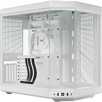 CS-HYTE-Y70-WW Корпус без блока питания/ Case HYTE Y70, Midi-Tower, TG, no fans, 2xUSB-A 3.2, 1xUSB Type-C, E-ATX, ATX, mATX, mITX Snow White