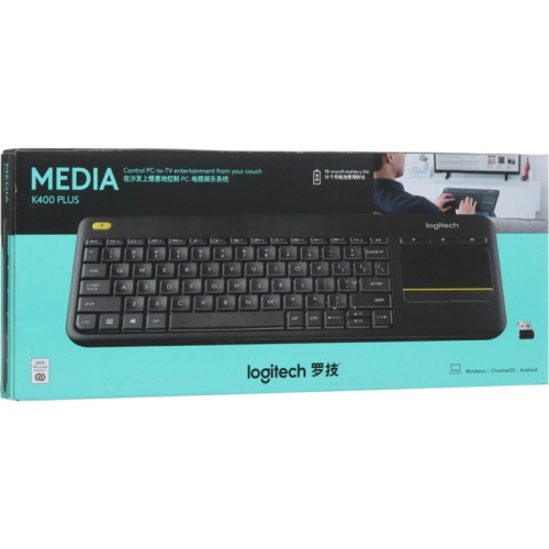 920-007173 Клавиатура Logitech K400 Plus черный USB беспроводная (920-007173) фото 8 920-007173 Клавиатура Logitech K400 Plus черный USB беспроводная (920-007173) фото 8