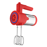 MF-321R Миксер MAUNFELD/ Ручной миксер, 300 Вт, 5 скоростей, венчик, крюк для теста, красный