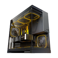 Корпус ПК без блока питания/ Case Geometric Future Model 5, Midi-Tower, TG, no fans, 2xUSB-A 3.0, 1xUSB 3.2 Type-C, E-ATX, ATX, mATX, mITX Black/Gray