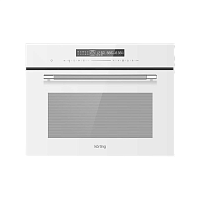 OKB3260CSGWMW Встраиваемый духовой шкаф Korting/ Компактный духовой шкаф с функцией СВЧ, высота прибора 45 см, электронное сенсорное управление Full TouchControl, LЕD дисплей белого цвета Cold White, 10 режимов нагрева духовки, 4 режима СВЧ, включая 3 коб