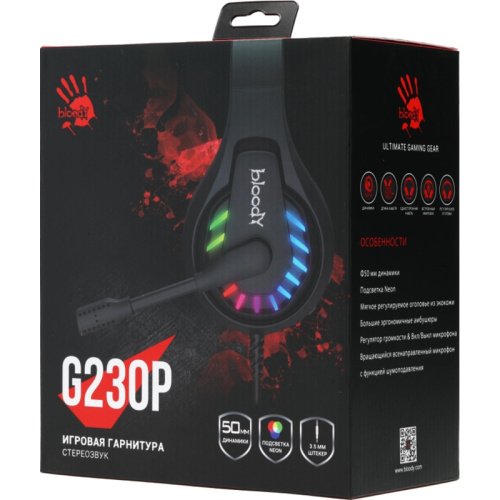 G230P Наушники с микрофоном A4Tech Bloody G230p черный 2м накладные оголовье (G230P) фото 13
