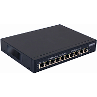 SW-21000(120W) Коммутатор/ OSNOVO PoE коммутатор, 8 x FE с поддержкой PoE (IEEE 802.3af/at), 2 x FE, до 30W на порт, суммарно до 120W