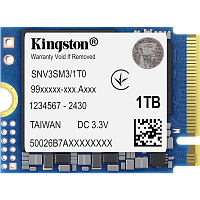 SNV3SM3/1T0 Твердотельный накопитель/ Kingston SSD NV3, 1000GB, M.2(22x30mm), NVMe, PCIe 4.0 x4, 3D TLC, R/W 6000/4000MB/s, TBW 320, DWPD 0.2 (60 мес)