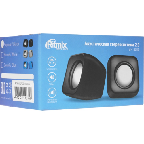 4610121110357 Акустическая система/ Колонки RITMIX SP-3010 Чёрный 2.0, 5 Вт фото 7