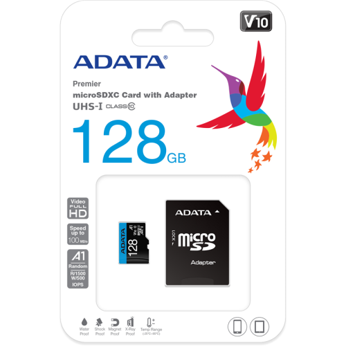 AUSDX128GUICL10A1-RA1 Карта памяти/ ADATA 128GB microSDXC UHS-I class10 with SD adapter фото 3 AUSDX128GUICL10A1-RA1 Карта памяти/ ADATA 128GB microSDXC UHS-I class10 with SD adapter фото 3