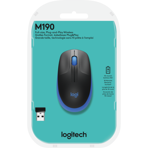 910-005907 Мышь/ Logitech Wireless Mouse M190 Blue фото 6 910-005907 Мышь/ Logitech Wireless Mouse M190 Blue фото 6