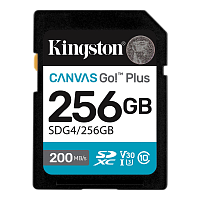 SDG4/256GB Карта памяти/ Kingston 256GB SDXC Canvas Go Plus Gen4 200MB/s C10 UHS-I U3 V30