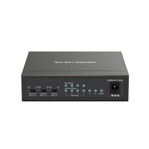 MS106P Коммутатор/ 6-Port 10/100Mbps Desktop Switch with 4-Port PoE+ фото 3