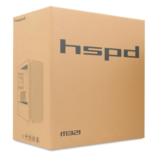 M521-TGBK-ARGB Корпус без блока питания/ Case HSPD M521, Mesh Mid Tower, Black, slide TG, 0.45 SPCC, 4x120mm ARGB (M11-120) ATX, mATX, mITX 160/330/184mm 2x2.5", -, 7xPCI 2xUSB-A 3.0, 1xUSB-A 1.0 390x200x449mm фото 11