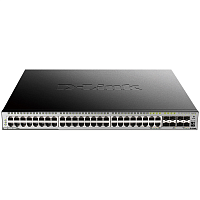 DGS-3630-52PC/A2ASI Коммутатор/ DGS-3630-52PC/*SI Managed L3 Stackable Switch 44x1000Base-T PoE, 4x10GBase-X SFP+, 4xCombo 1000Base-T PoE/SFP, PoE Budget 370W (740W with DPS-700), Surge 6KV, CLI, 1000Base-T Management, RJ45 Console, mini-USB Console, USB,