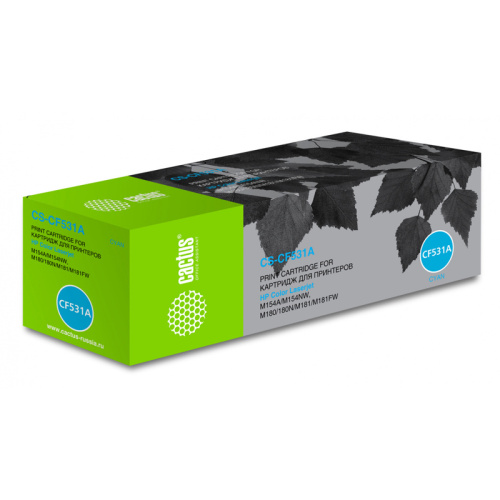 -/ Картридж лазерный Cactus CS-CF531A CF531A голубой (900стр.) для HP LJ M180n/M181fw