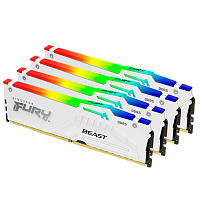 KF560C40BWAK4-64 Память оперативная/ Kingston 64GB 6000MT/s DDR5 CL40 DIMM (Kit of 4) FURY Beast White RGB XMP