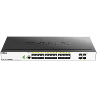 DGS-3000-28XS/B1A Коммутатор/ Managed L2 Switch 24x1000Base-X SFP, 4x10GBase-X SFP+, CLI, RJ45 Console, RPS, Dying Gasp