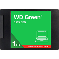 WDS100T5G0A Твердотельный накопитель/ WD SSD Green, 1.0TB, 2.5" 7mm, SATA3, QLC, R/W 545/385MB/s, IOPs н.д./н.д., TBW н.д., DWPD н.д. (12 мес.)