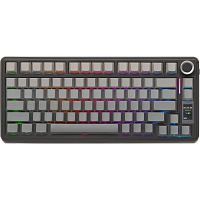 6978080502384 Игровая клавиатура/ Беспроводная механическая клавиатура AULA S75 PRO Серый градиент, символы на бок. грани, зеленые Reaper свитчи, РУС (Bluetooth, 2.4 Гц)