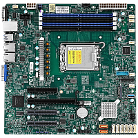MBD-X13SCL-F-Bbundle Материнская плата/ MB Supermicro X13SCL-F, Micro-ATX, 1x Intel Xeon 6300-series/ E-2400/Pentium (LGA-1700), 4x DIMM DDR5 UDIMM, 1 PCIe 5.0 x8 1 PCIe 5.0 x8 (in x16) 2 PCIe 4.0 x4 (in x8), 1 M.2 PCIe 4.0 x4 (M-key 2280/22110), 2x LAN 1