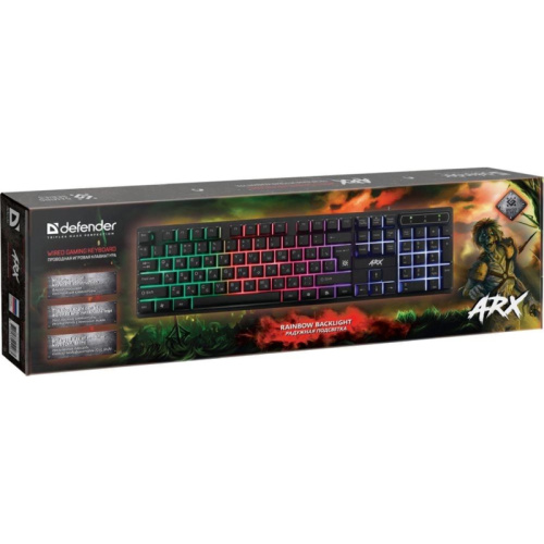 45196 Клавиатура Defender Arx GK-196L RU черный USB for gamer LED фото 14 45196 Клавиатура Defender Arx GK-196L RU черный USB for gamer LED фото 14