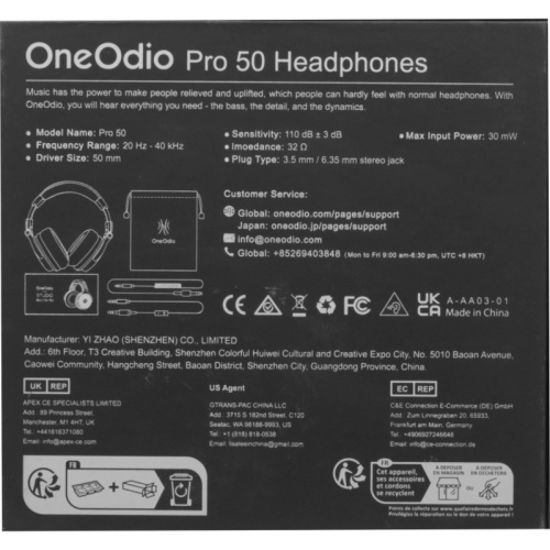 6974028140052 Гарнитура/ Гарнитура ONEODIO Pro 50 Чёрный фото 8