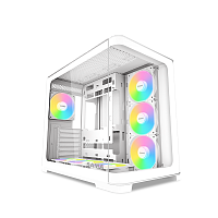 V60-WHADA7X1-GL Корпус ПК без блока питания/ Case SAMA V60 White, Midi-Tower, TG, 7x120mm ARGB, 2xUSB 3.0 + 1xUSB 3.1 Type-C, ATX, mATX, mITX White