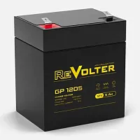 REVOLTERGP1205 Батарея REVOLTER серия GP, REVOLTER GP 1205, напряжение 12В, емкость 5.6Ач (разряд 20 часов), макс. ток разряда (5 сек.) 50А, макс. ток заряда 1.5А, свинцово-кислотная типа AGM, клеммы F2, ДxШxВ 90х70х102мм., вес 1.5кг., срок службы 7 лет.