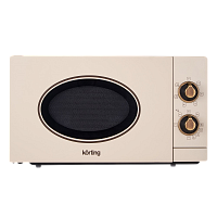 KMO815RB Микроволновая печь KORTING/ Микроволновая печь KORTING, отдельностоящая, ретро, объем 20 л, механическое управление, гриль, разморозка, таймер, комбинированное приготовление, цвет слоновая кость/бронза