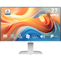 9S6-3PB4CH-265 Монитор/ MSI PRO MP273W E14A 27'', 1920x1080, IPS, 178x178, 250nit, 144Hz, 4ms, VGA/HDMI/DP, noUSB-A, Audio in/out, 2x3W, T, ExtPWR, 100x100VESA, White, 1y