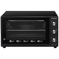 CEMOA.456.B Мини-печь MAUNFELD/ Электрическая мини-печь, ширина 60 см, механическое управление, 45 л,конвекция, таймер, гриль, подсветка, 50-300 градусов, 7 режимов, цвет черный