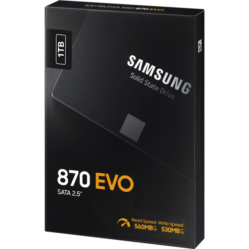 MZ-77E1T0BW Твердотельные накопители/ Samsung SSD 870 EVO, 1000GB, 2.5" 7mm, SATA3, 3-bit MLC, R/W 560/530MB/s, IOPs 98 000/88 000, DRAM buffer 1024MB, TBW 600, DWPD 0.33 (12 мес.) фото 9
