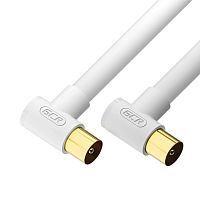 GCR-54878 GCR PRO Кабель 2.0m антенный (коаксиальный) RG59, медь, TV M угловой / TV M угловой, белый