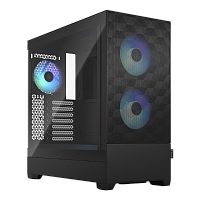 FD-C-POR1A-06 Корпус ПК без блока питания/ Case Fractal Design Pop Air RGB TG Clear Tint, Midi-Tower, 3x120mm RGB, 2xUSB-A 3.2 ATX, mATX, mITX Black