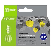 -/ Картридж струйный Cactus CS-EPT2634 26XL желтый (12.4мл) для Epson Expression Home XP-600/605/700/80