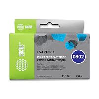 -/ Картридж струйный Cactus CS-EPT0802 T0802 голубой (11.4мл) для Epson Stylus PhotoP50/PX650/PX660/PX7