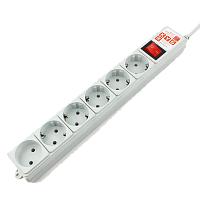SPG(5+1)-B-15 Фильтр-удлинитель Power Cube 5 м 6 розеток (серый) 10А/2,2кВт/ Surge protector Power Cube 5m 6 outlets (gray) 10A / 2.2kW