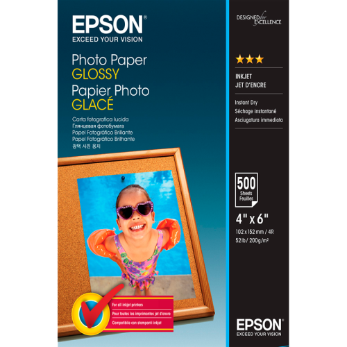 C13S042549 Бумага/ Epson Photo Paper 10x15 500 sheet