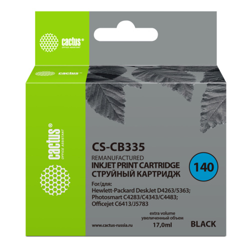 -/ Картридж струйный Cactus CS-CB335 №140 черный (17мл) для HP DJ D4263/D4363