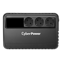 BU600E ИБП CyberPower BU600E, Line-Interactive, 600VA/360W, 3 Schuko розетки, Black, 0.28х0.14х0.23м., 4.4кг./ UPS Line-Interactive CyberPower BU600E 600VA/360W (3 EURO)