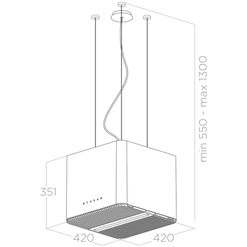 PIXJEANS/F/42-PRF0146221 Вытяжки Elica/ Островная, 42 см, 1100 м3/ч, эффект джинсовой ткани фото 2