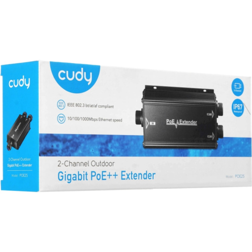 POE25 Уличный удлинитель PoE/ 2-Channel Gigabit PoE++ Outdoor Waterproof Extender фото 6 POE25 Уличный удлинитель PoE/ 2-Channel Gigabit PoE++ Outdoor Waterproof Extender фото 6