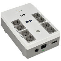 EST8-800VA-1-001-L ITK ELECTRA ST8 ИБП Линейно-интерактивный 800ВА/480Вт LED АКБ 1х9AH 8хSchuko USB 4хUSB зарядки