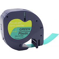 -/ Картридж ленточный Cactus CS-LT-91204 91204 черный/зеленый для Dymo Letra Tag LT-100H