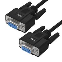 GCR-57608 GCR PRO Кабель 3.0m черный RS-232 DB9 F/DB9 F, 30AWG, экран, GCR PRO-57608