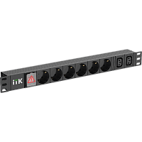 PH12-6D2C133 ITK PDU 6 розеток нем. ст. + 2 С13 LED 1U вх. С14 алюмин.