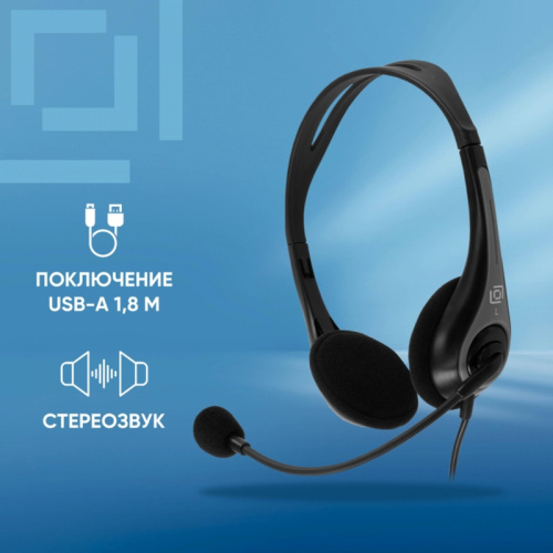 1876323 Наушники с микрофоном Оклик HS-M300 черный/серый 1.8м накладные оголовье (1876323) фото 2 1876323 Наушники с микрофоном Оклик HS-M300 черный/серый 1.8м накладные оголовье (1876323) фото 2
