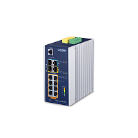 IGS-5225-8P2S2X коммутатор/ PLANET IP30 Industrial L2+/L4 8-Port 1000T 802.3at PoE+ 2-port 100/1000X SFP + 2-port 10G SFP+ Full Managed Switch (-40 to 75 C, dual redundant power input on 48~56VDC terminal block, DIDO)