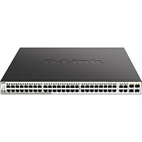 DGS-1210-52MP/F4A Коммутатор/ DGS-1210-52MP/F Smart L2 Switch 48х1000Base-T PoE, 4хCombo 1000Base-T/SFP, PoE Budget 370W, Compact CLI