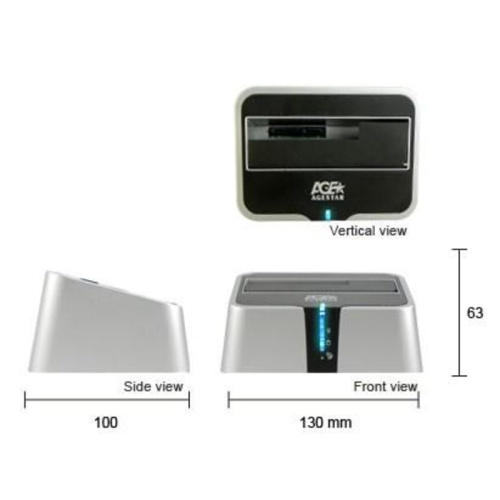 3UBT2 Док-станция для HDD AgeStar 3UBT2 SATA пластик серебристый 1 фото 2 3UBT2 Док-станция для HDD AgeStar 3UBT2 SATA пластик серебристый 1 фото 2