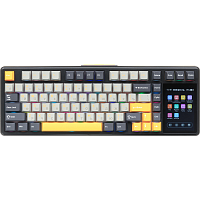 6978080503589 Игровая клавиатура/ Беспроводная механическая клавиатура AULA L99 Чёрно-серо-жёлтый Raindrop свитчи (Bluetooth, 2.4 Гц)