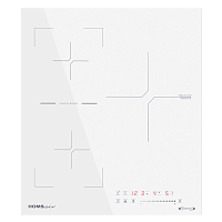Встраиваемая варочная панель HOMSAir/ Индукционная варочная панель с Flex Zone и Booster HOMSair HIC43SWH, 45 см, 3 конфорки, мощность конфорок 2000, 1200, 2300 Вт, сенсорное управление, бустер, автоматическое выключение, 9 уровней мощности, блокировка па